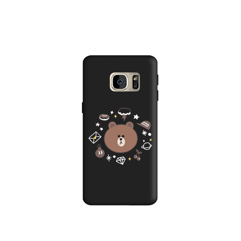 کاور طرح خرس لاین مینیمال کد s4737 مناسب برای گوشی موبایل سامسونگ Galaxy S7 Edge