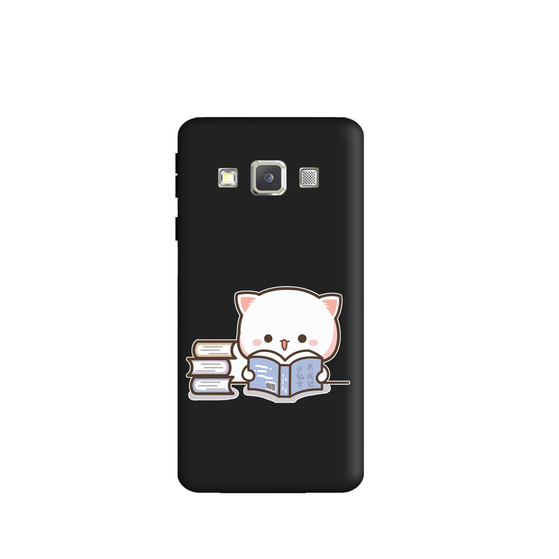 کاور طرح گربه و کتاب کد y893 مناسب برای گوشی موبایل سامسونگ Galaxy A8 2015 / A800
