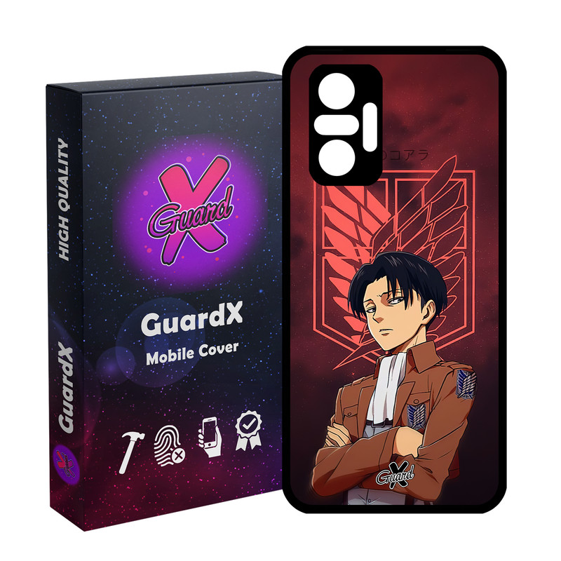 کاور گارد ایکس طرح Levi Anime مدل Glass10478 مناسب برای گوشی موبایل شیائومی Redmi Note 10 Pro/Note 10 Pro Max
