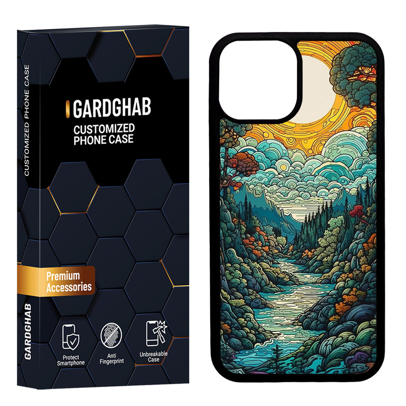 کاور گارد قاب مدل دور ژله ای هنری مناسب برای گوشی موبایل اپل iPhone 13 Mini