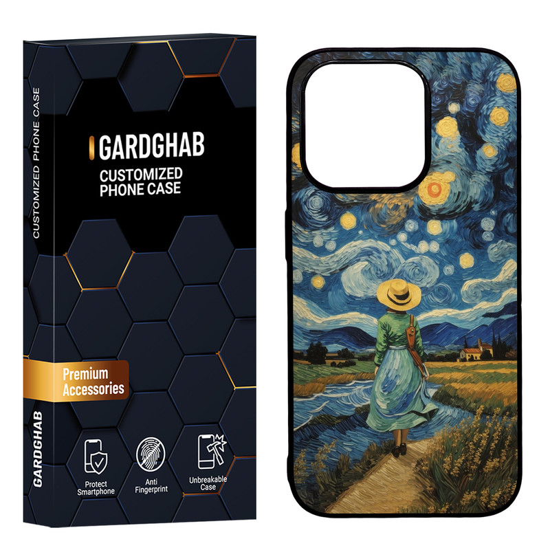 کاور گارد قاب مدل پشت گلس هنری مناسب برای گوشی موبایل اپل iPhone 15 Pro