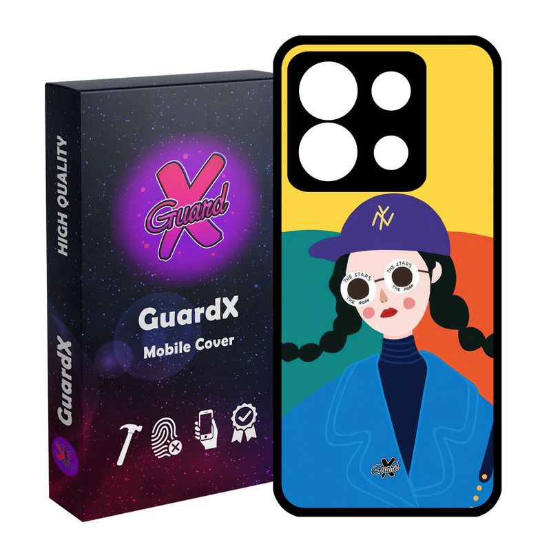 کاور گارد ایکس طرح Girl مدل Glass10629 مناسب برای گوشی موبایل شیائومی Redmi Note 13 5G