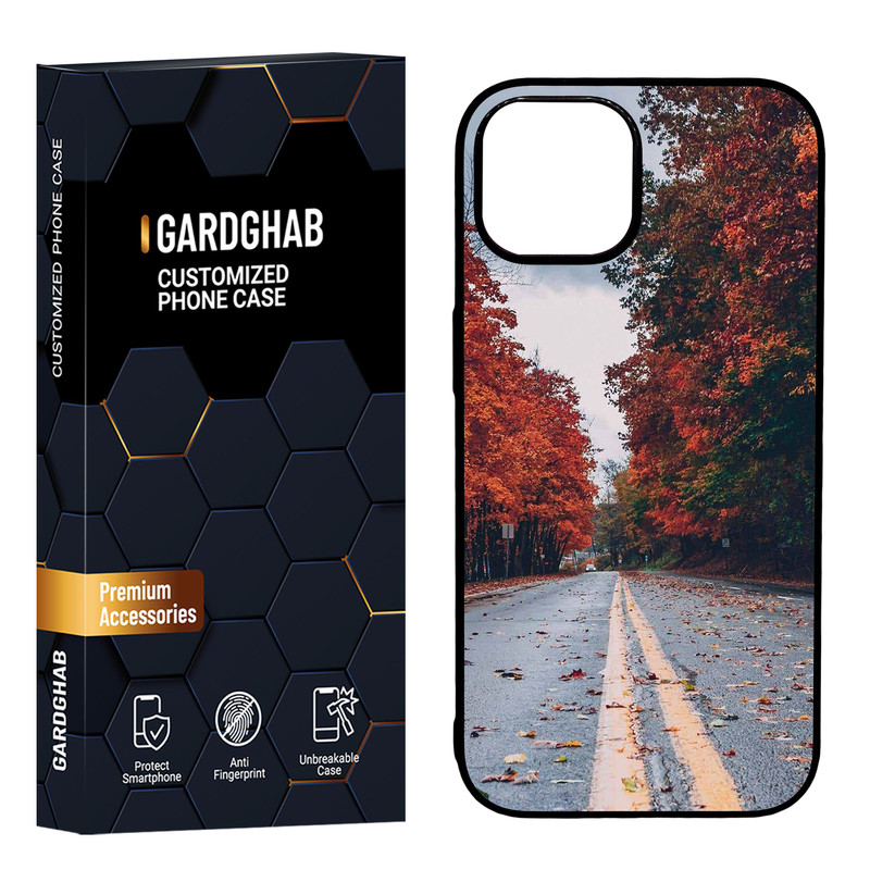 کاور گارد قاب مدل دور ژله ای پشت گلس طبیعت مناسب برای گوشی موبایل اپل iPhone 15