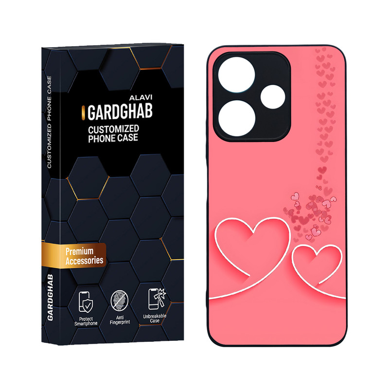 کاور گارد قاب علوی مدل دورژله ای عاشقانه مناسب برای گوشی موبایل شیائومی Poco M6 4G